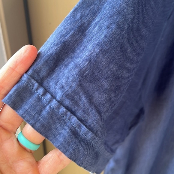 Toscano Firenze 100% Linen Navy Button Down Shirt. Beachy Casual. Men’s XXL - Picture 3 of 7